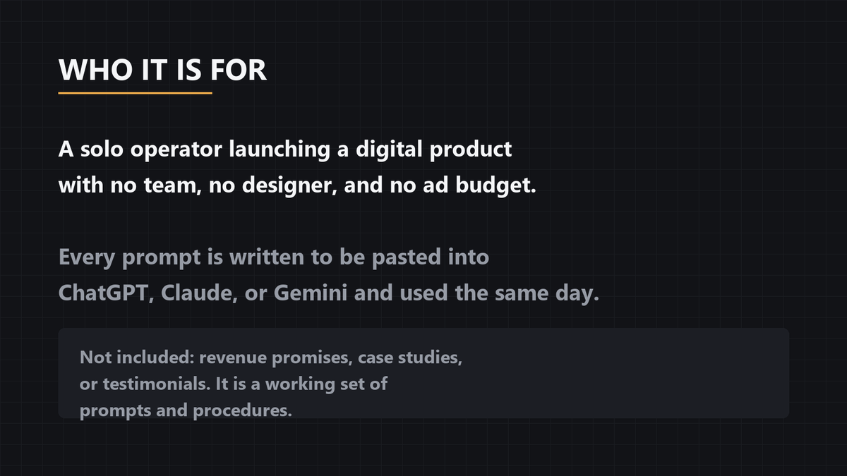 Description of who the kit is for and a note on what it does not include