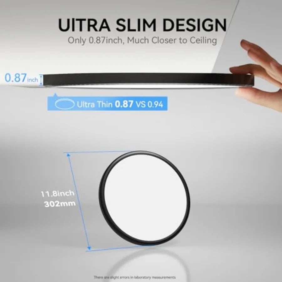 6Pack 3200lm LED Flush Mount Ceiling Light, Super Slim 12 inch LED Ceiling Light, 5000K LED Ceiling Light for Bedroom, Living R