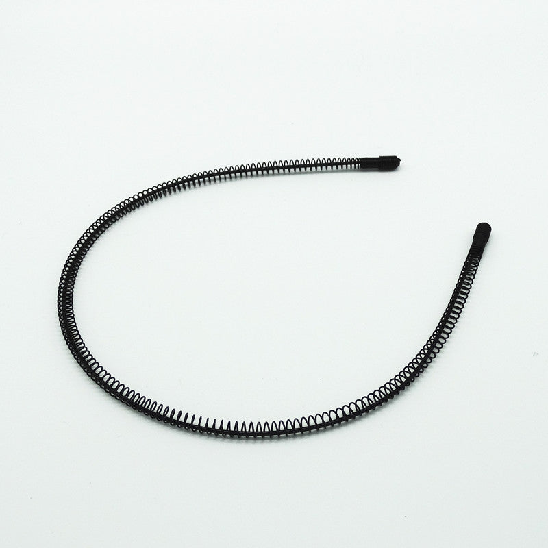 Iron black bottom wave spiral sports head hoop head buckle bath fine hairpin men's and girls universal wash hair hoop wholesale