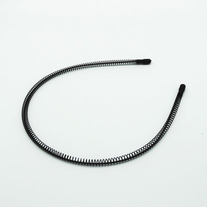 Iron black bottom wave spiral sports head hoop head buckle bath fine hairpin men's and girls universal wash hair hoop wholesale