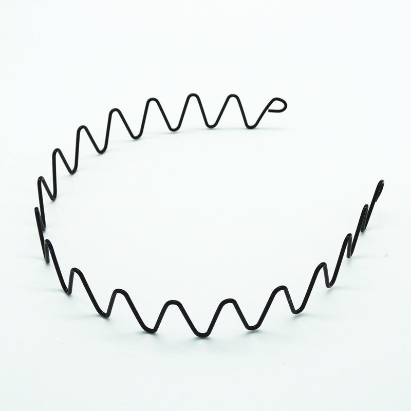 Iron black bottom wave spiral sports head hoop head buckle bath fine hairpin men's and girls universal wash hair hoop wholesale