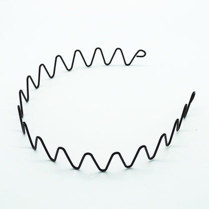 Iron black bottom wave spiral sports head hoop head buckle bath fine hairpin men's and girls universal wash hair hoop wholesale