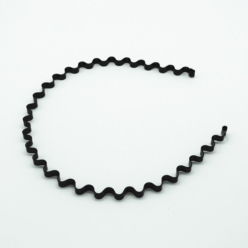 Iron black bottom wave spiral sports head hoop head buckle bath fine hairpin men's and girls universal wash hair hoop wholesale