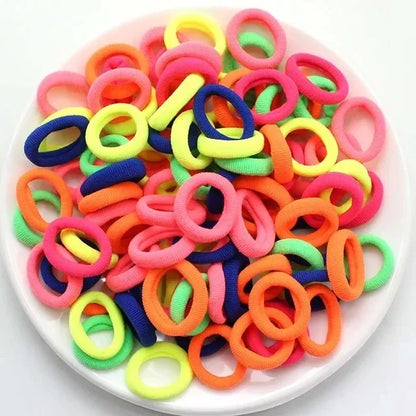 Clearance_200PCS Women Girls Colorful Nylon Elastic Hair Bands Ponytail Hold Small Hair Tie Rubber Bands Scrunchie Hair Accessor