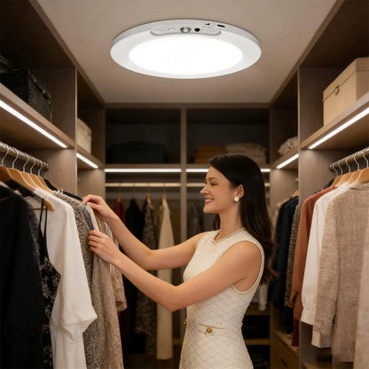 Motion Sensor Closet Light Wireless Rechargeable Lamp Battery Operated Ceiling Light With Remote For Home Pantry Shower Stair
