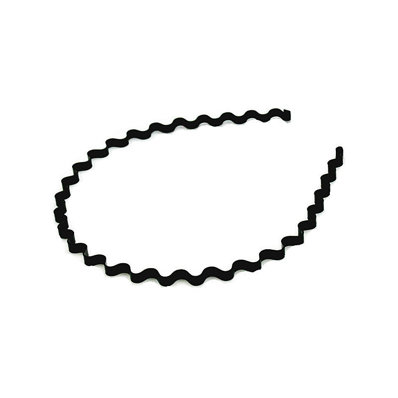 Iron black bottom wave spiral sports head hoop head buckle bath fine hairpin men's and girls universal wash hair hoop wholesale