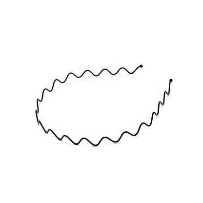 Iron black bottom wave spiral sports head hoop head buckle bath fine hairpin men's and girls universal wash hair hoop wholesale