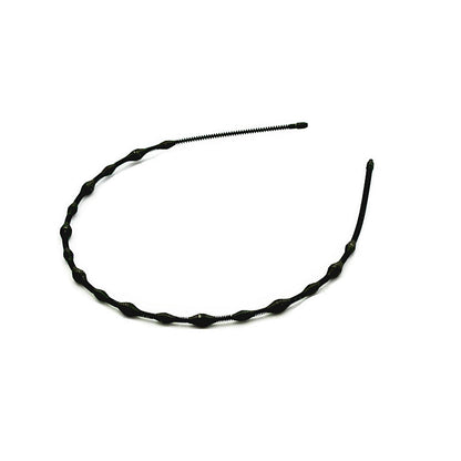 Iron black bottom wave spiral sports head hoop head buckle bath fine hairpin men's and girls universal wash hair hoop wholesale