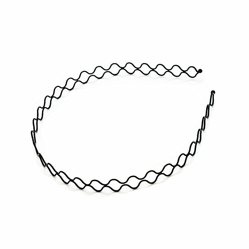 Iron black bottom wave spiral sports head hoop head buckle bath fine hairpin men's and girls universal wash hair hoop wholesale