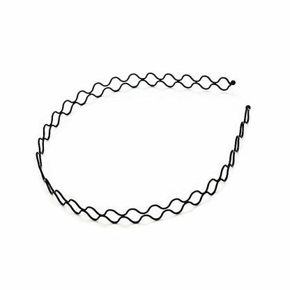 Iron black bottom wave spiral sports head hoop head buckle bath fine hairpin men's and girls universal wash hair hoop wholesale