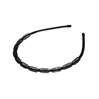 Iron black bottom wave spiral sports head hoop head buckle bath fine hairpin men's and girls universal wash hair hoop wholesale