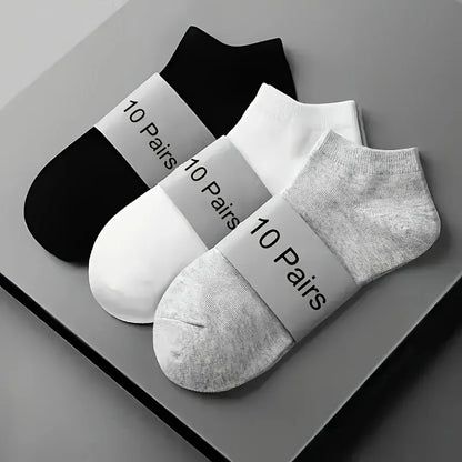 3/5/10PC Unisex Casual Plain Color Boat Socks Thin Breathable Comfy Anti Odor Sweat-absorbing Low Cut Ankle Socks For Men Women