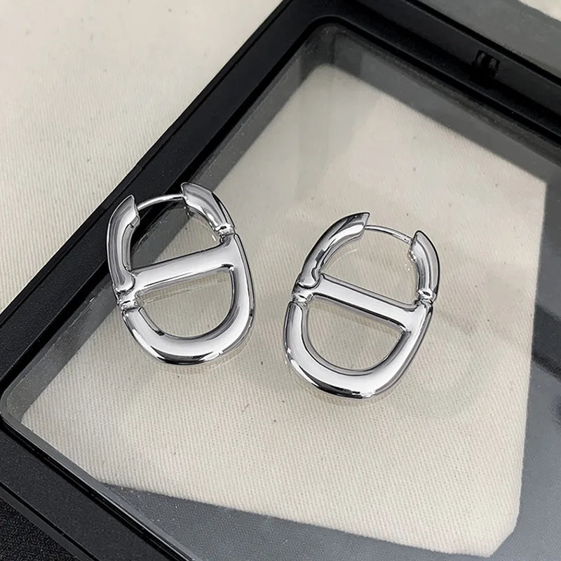 18K Gold Plated Pig Nose Chain Hoop Earrings | AAA Cubic Zirconia | Anti-Allergy | Minimalist Luxury Jewelry for Women Gifts