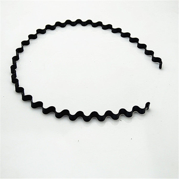 Iron black bottom wave spiral sports head hoop head buckle bath fine hairpin men's and girls universal wash hair hoop wholesale