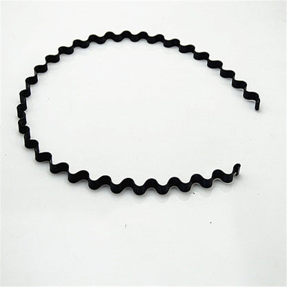 Iron black bottom wave spiral sports head hoop head buckle bath fine hairpin men's and girls universal wash hair hoop wholesale
