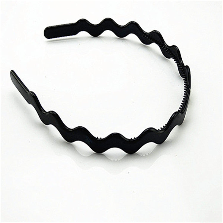 Iron black bottom wave spiral sports head hoop head buckle bath fine hairpin men's and girls universal wash hair hoop wholesale