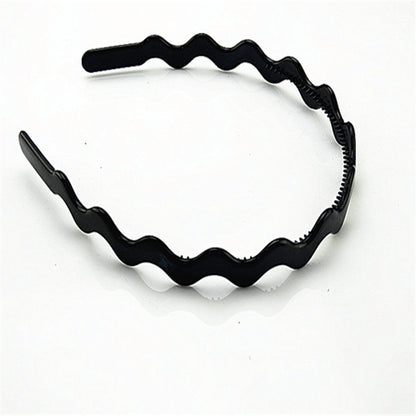 Iron black bottom wave spiral sports head hoop head buckle bath fine hairpin men's and girls universal wash hair hoop wholesale