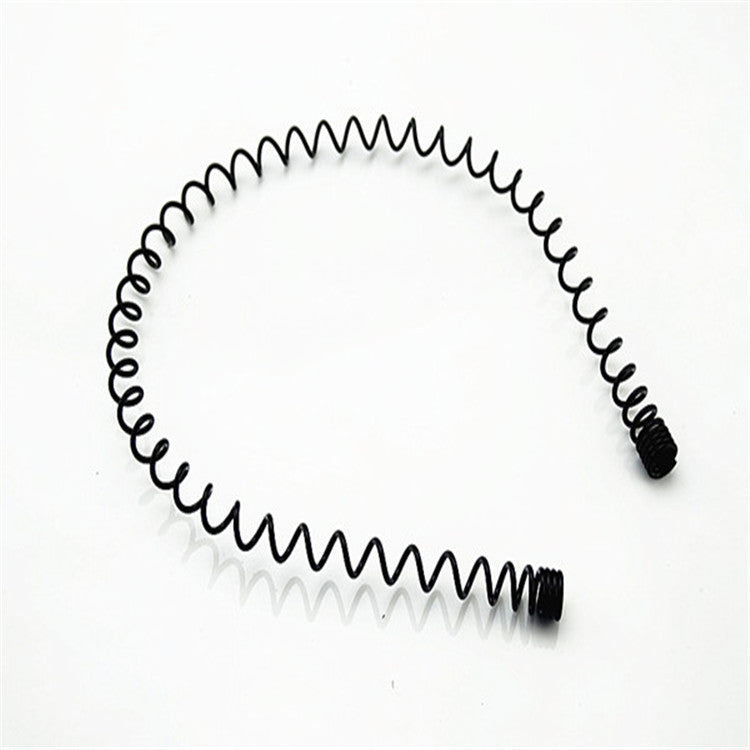 Iron black bottom wave spiral sports head hoop head buckle bath fine hairpin men's and girls universal wash hair hoop wholesale