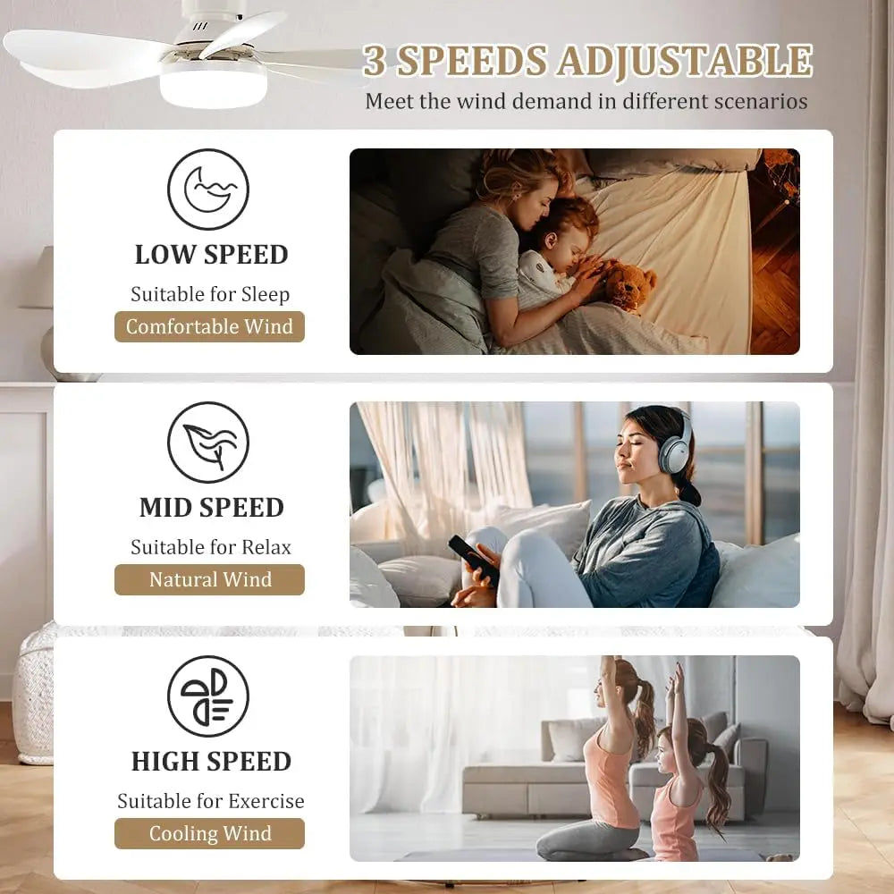 Socket Fan Light with Remote, Portable Ceiling Fan for Bedroom, Kitchen, Living Room, E26 Base 40W Dimmable 3000K-6000K
