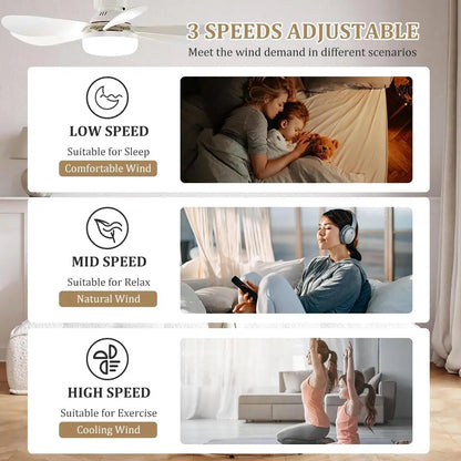 Socket Fan Light with Remote, Portable Ceiling Fan for Bedroom, Kitchen, Living Room, E26 Base 40W Dimmable 3000K-6000K