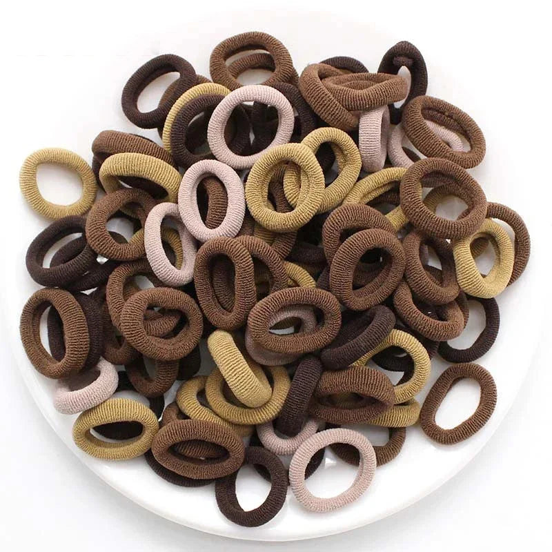 Clearance_200PCS Women Girls Colorful Nylon Elastic Hair Bands Ponytail Hold Small Hair Tie Rubber Bands Scrunchie Hair Accessor