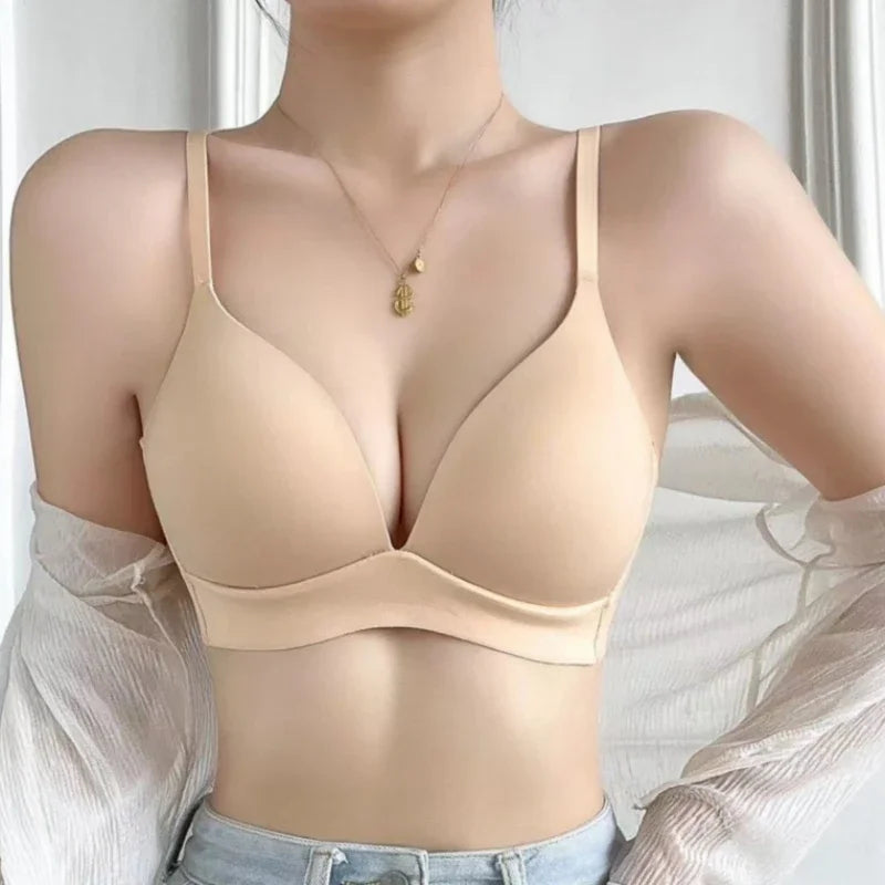 Seamless Bras for Women Japanese Style Wireless Underwear No Steel Ring Bralette 3/4 Cup Glossy Bra Female Lingerie