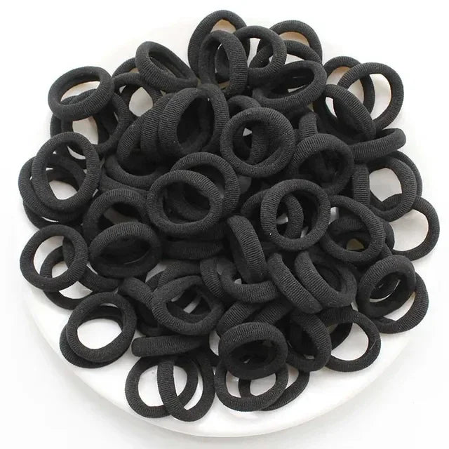 Clearance_200PCS Women Girls Colorful Nylon Elastic Hair Bands Ponytail Hold Small Hair Tie Rubber Bands Scrunchie Hair Accessor