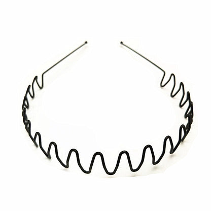 Iron black bottom wave spiral sports head hoop head buckle bath fine hairpin men's and girls universal wash hair hoop wholesale