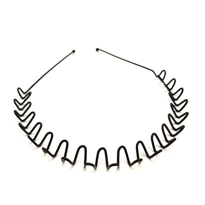 Iron black bottom wave spiral sports head hoop head buckle bath fine hairpin men's and girls universal wash hair hoop wholesale