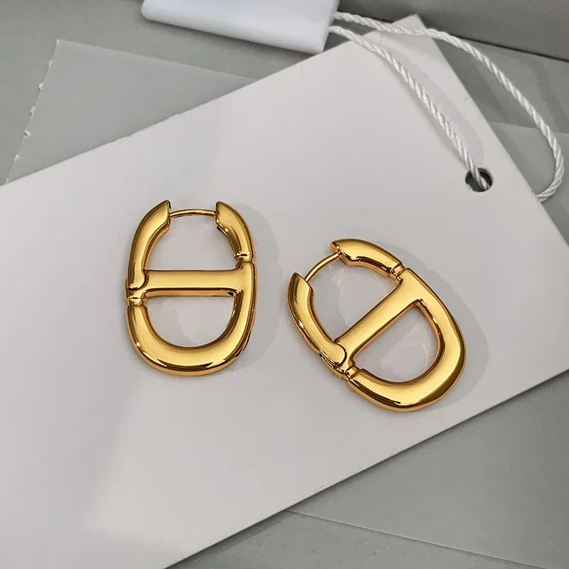 18K Gold Plated Pig Nose Chain Hoop Earrings | AAA Cubic Zirconia | Anti-Allergy | Minimalist Luxury Jewelry for Women Gifts