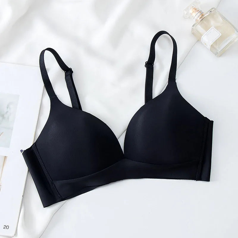 Seamless Bras for Women Japanese Style Wireless Underwear No Steel Ring Bralette 3/4 Cup Glossy Bra Female Lingerie