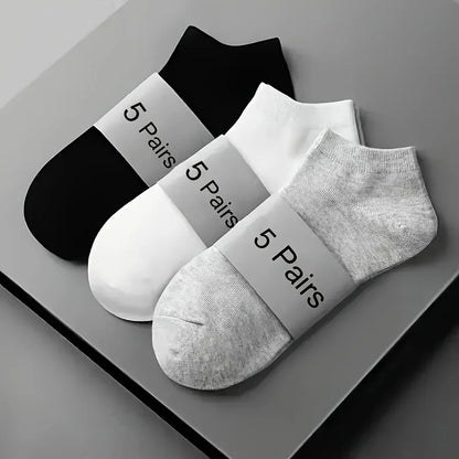 3/5/10PC Unisex Casual Plain Color Boat Socks Thin Breathable Comfy Anti Odor Sweat-absorbing Low Cut Ankle Socks For Men Women