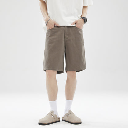 LKTM Men's# American Retro vintage Straight Pants Men's Niche Couples Joker Simple Casual Shorts