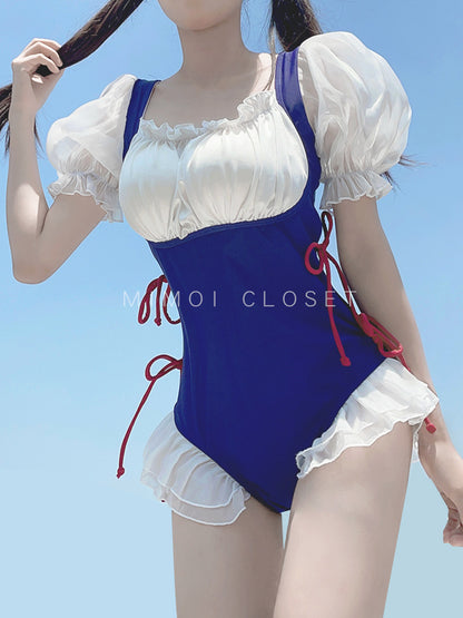 2025 New Swimsuit Women's Conservative Fairy Style Belly Covering Slimming One-Piece Hot Spring Summer Fashion Conservative Skirt Swimsuit