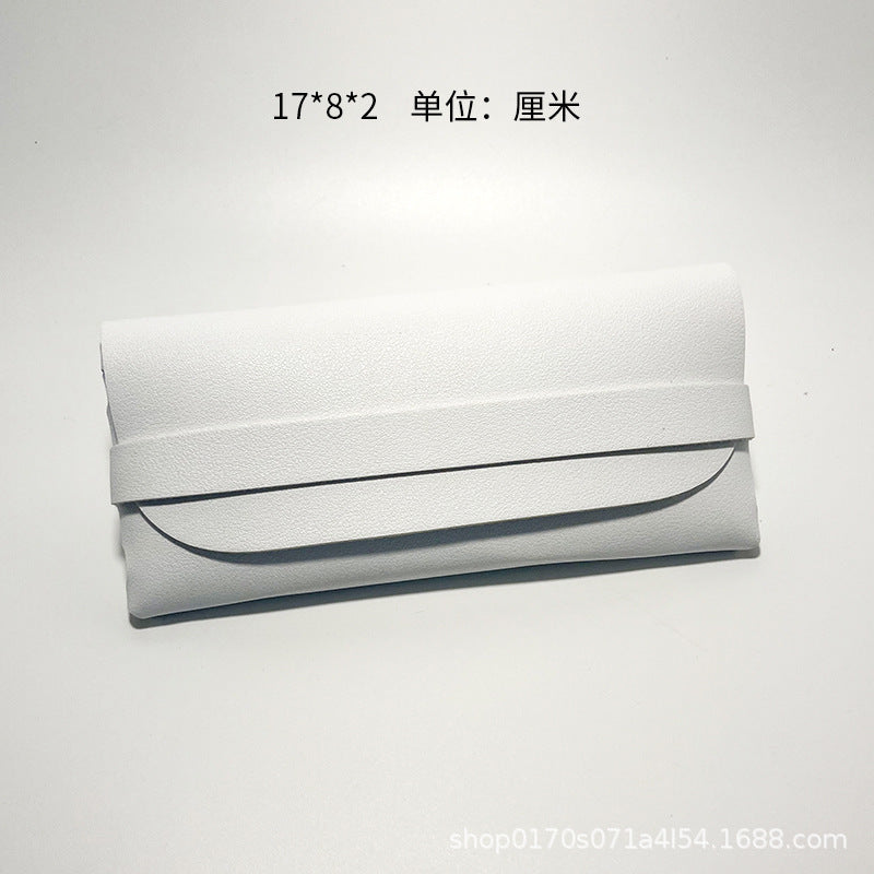 Glasses Case Black Leather Glasses Case PVC Nail Soft Bag Sunglasses Case Sunglasses Case Printable LOGO Batch
