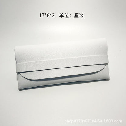 Glasses Case Black Leather Glasses Case PVC Nail Soft Bag Sunglasses Case Sunglasses Case Printable LOGO Batch