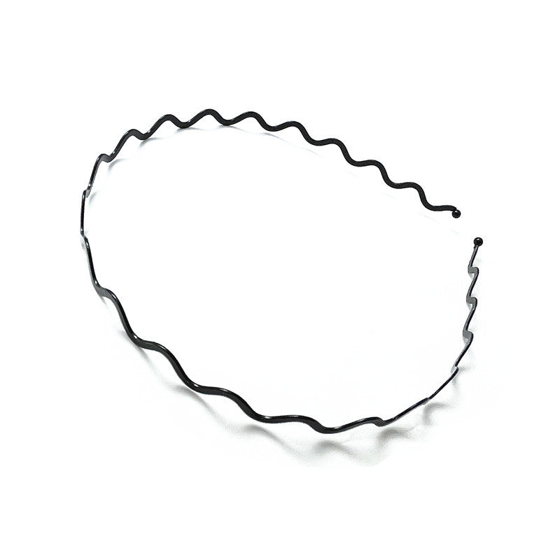 Iron black bottom wave spiral sports head hoop head buckle bath fine hairpin men's and girls universal wash hair hoop wholesale