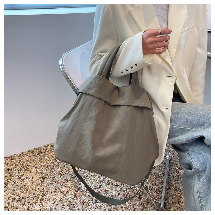lulul Women's Casual Bag Ultra Light Large Bag Nylon Cloth Handbag Student Class Shoulder Crossbody Bag Canvas Bag
