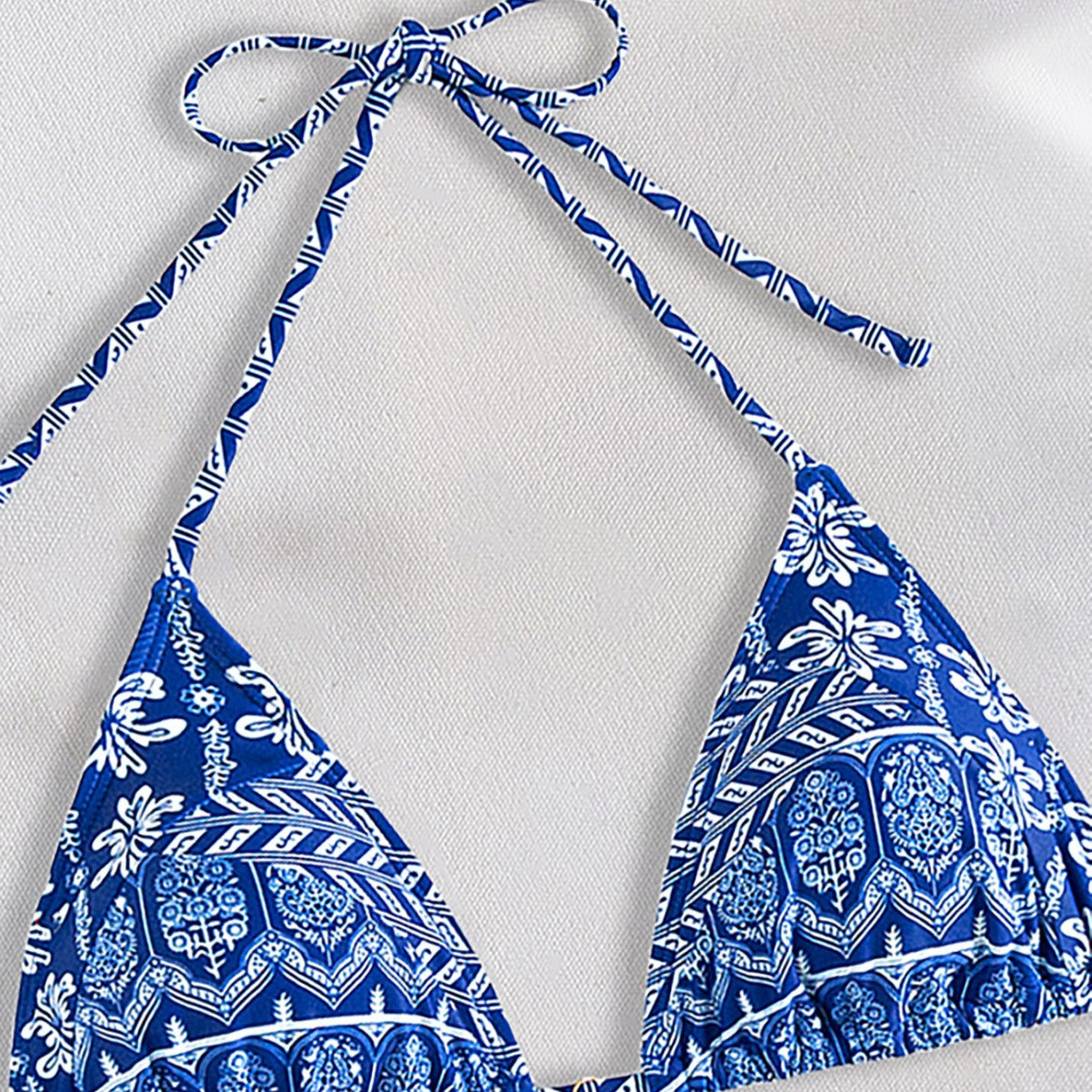 2025 New Bikini Cross-Border European and American Aliexpress Printed Lace Sexy Bikini Split Swimsuit Swimsuit for Women