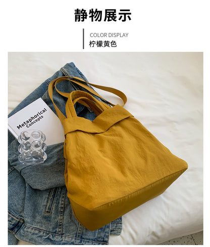 lulul Women's Casual Bag Ultra Light Large Bag Nylon Cloth Handbag Student Class Shoulder Crossbody Bag Canvas Bag