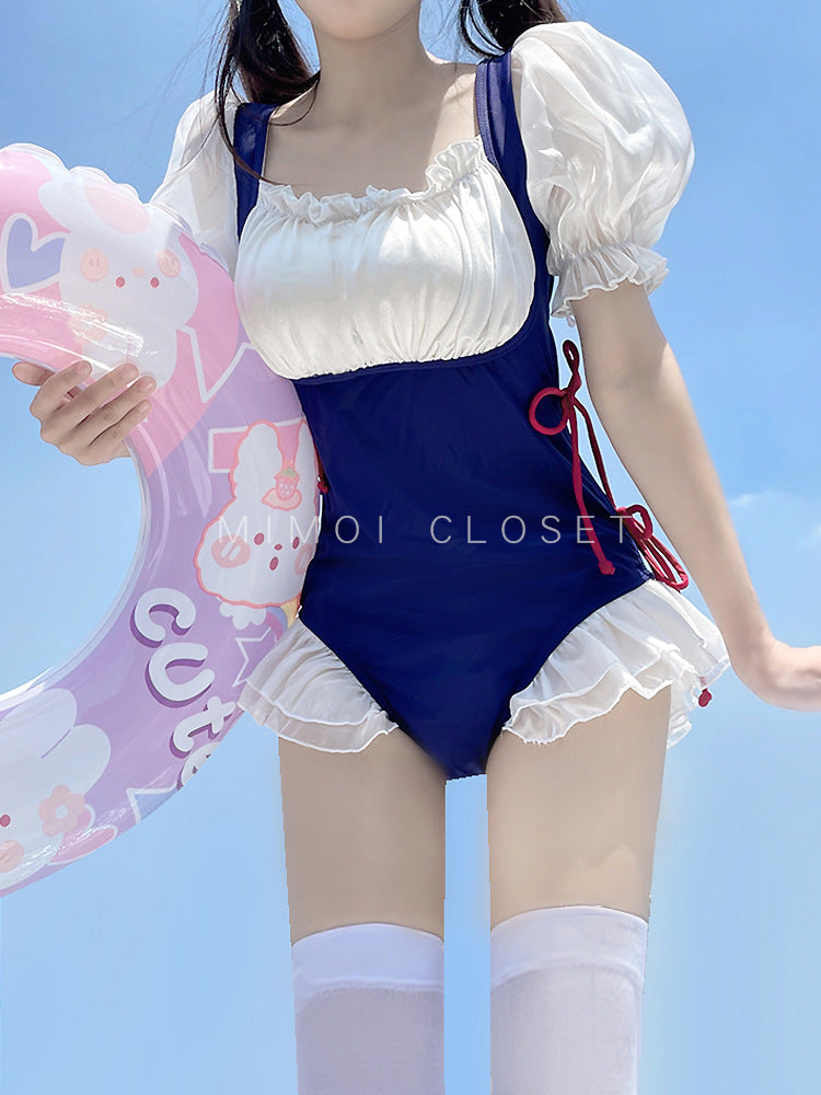 2025 New Swimsuit Women's Conservative Fairy Style Belly Covering Slimming One-Piece Hot Spring Summer Fashion Conservative Skirt Swimsuit