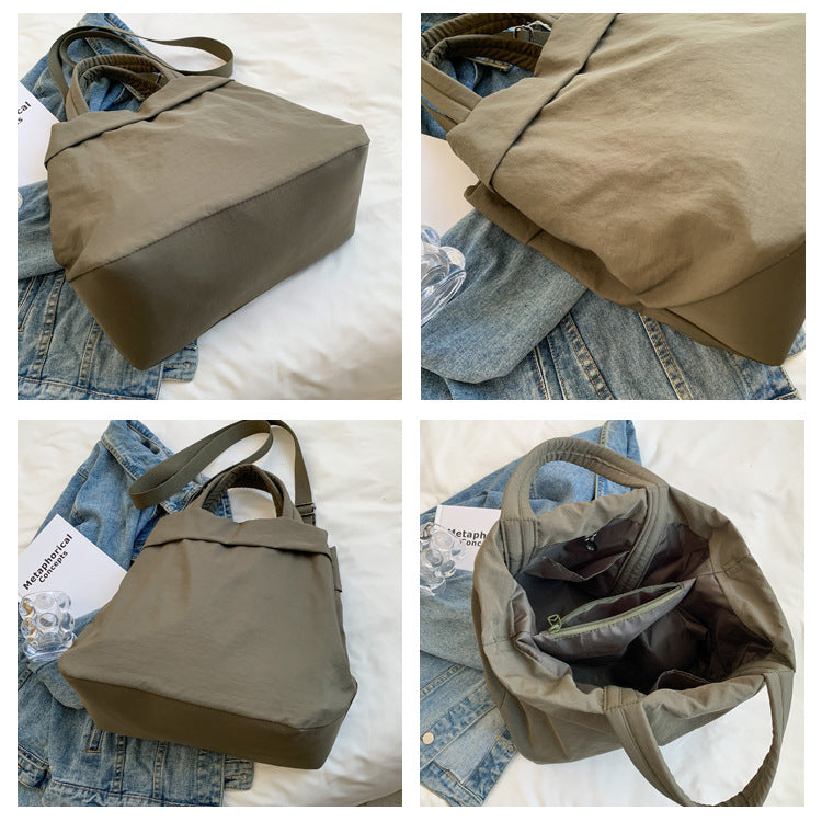 lulul Women's Casual Bag Ultra Light Large Bag Nylon Cloth Handbag Student Class Shoulder Crossbody Bag Canvas Bag