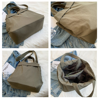 lulul Women's Casual Bag Ultra Light Large Bag Nylon Cloth Handbag Student Class Shoulder Crossbody Bag Canvas Bag