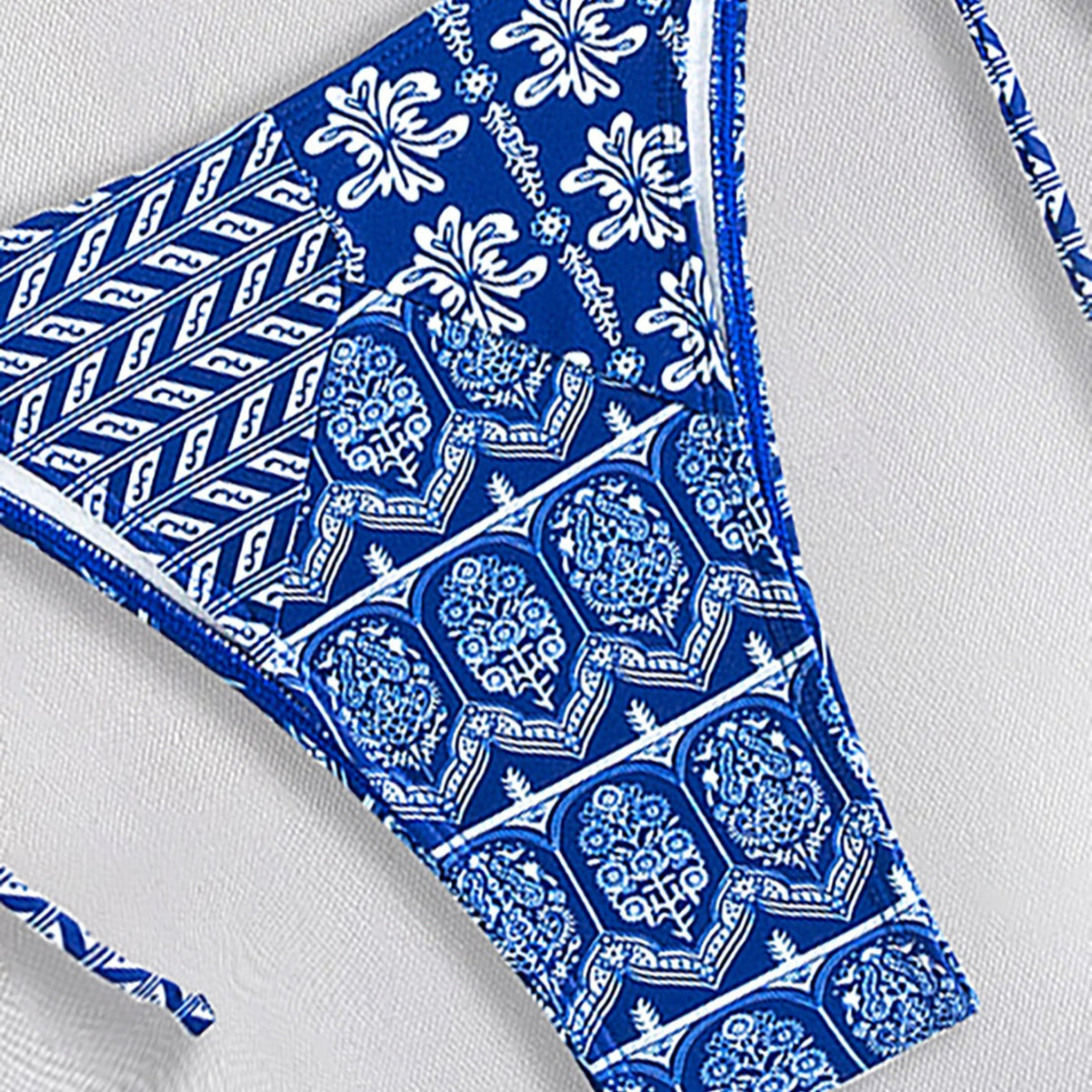 2025 New Bikini Cross-Border European and American Aliexpress Printed Lace Sexy Bikini Split Swimsuit Swimsuit for Women