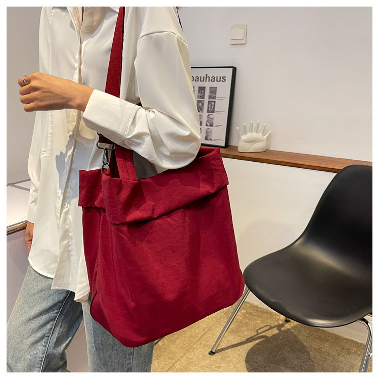 lulul Women's Casual Bag Ultra Light Large Bag Nylon Cloth Handbag Student Class Shoulder Crossbody Bag Canvas Bag
