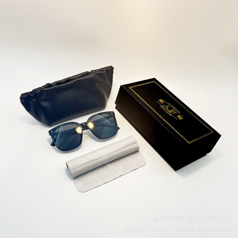 Glasses Case Black Leather Glasses Case PVC Nail Soft Bag Sunglasses Case Sunglasses Case Printable LOGO Batch