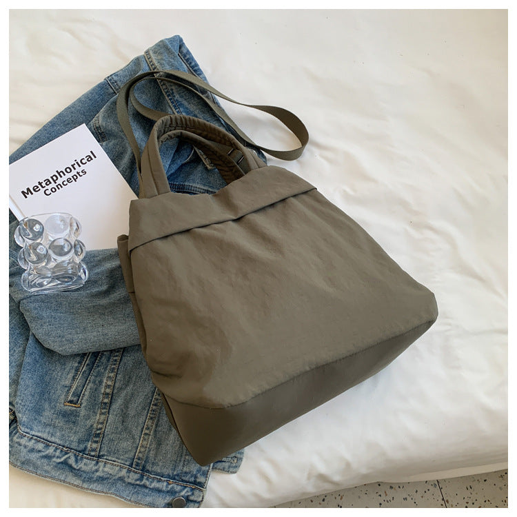 lulul Women's Casual Bag Ultra Light Large Bag Nylon Cloth Handbag Student Class Shoulder Crossbody Bag Canvas Bag