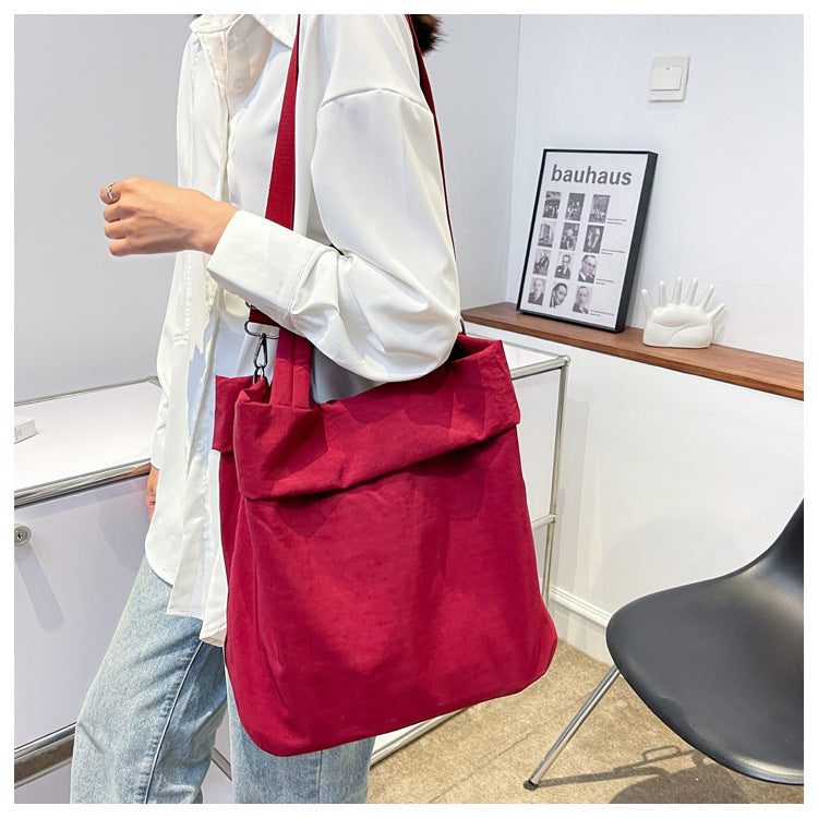 lulul Women's Casual Bag Ultra Light Large Bag Nylon Cloth Handbag Student Class Shoulder Crossbody Bag Canvas Bag