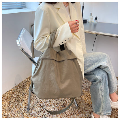 lulul Women's Casual Bag Ultra Light Large Bag Nylon Cloth Handbag Student Class Shoulder Crossbody Bag Canvas Bag