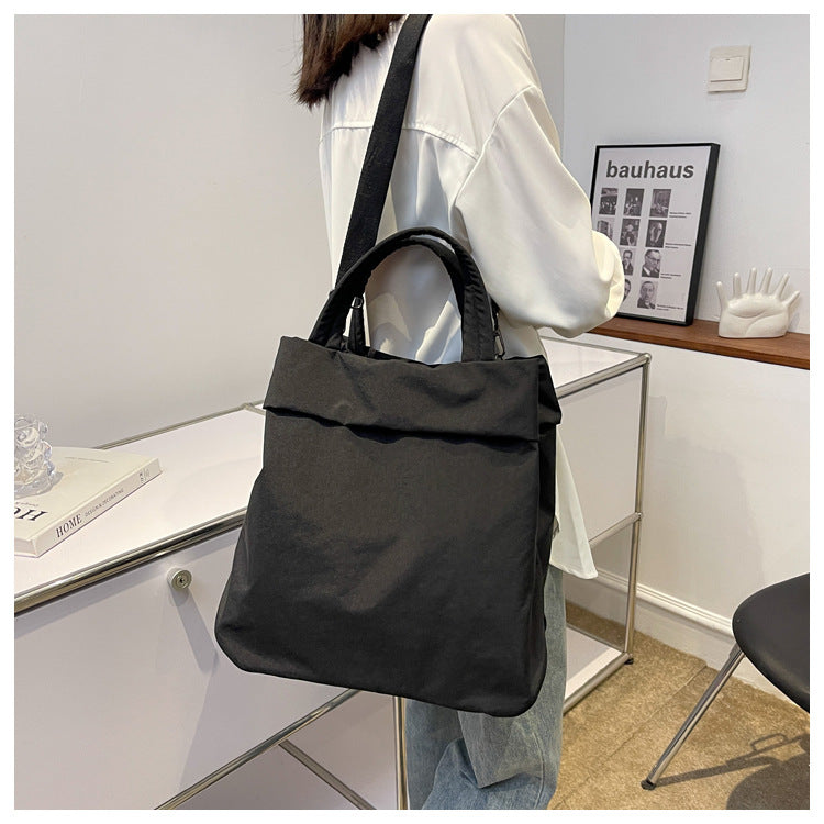 lulul Women's Casual Bag Ultra Light Large Bag Nylon Cloth Handbag Student Class Shoulder Crossbody Bag Canvas Bag
